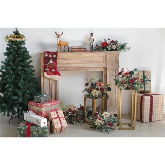 Flora Artificial Christmas Flowers Greenery Combo Box Set Faux Flowers - Picture 5 of 7